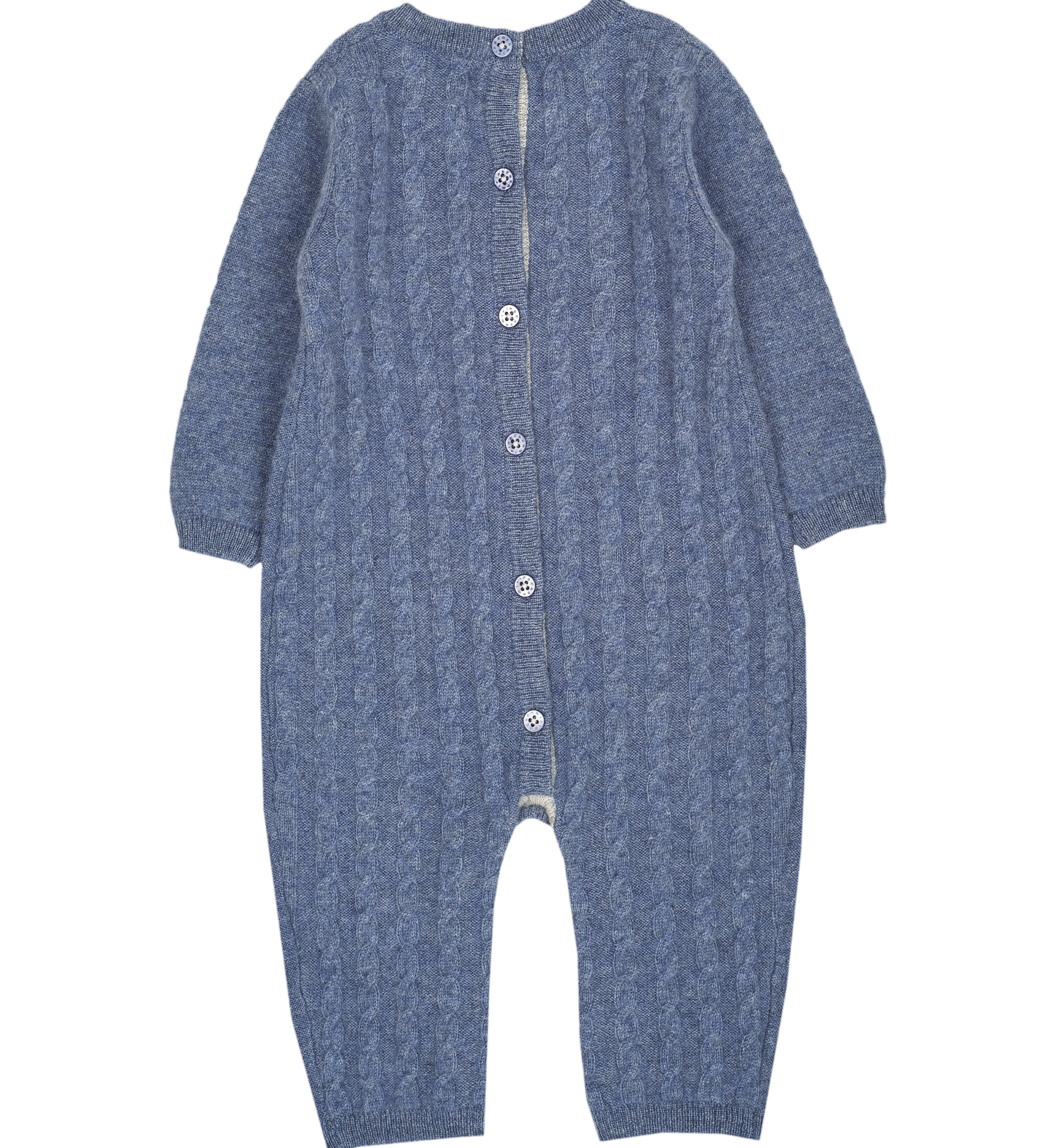 Baby Boy - Drew 100% Cashmere Romper with Cable knit Panel