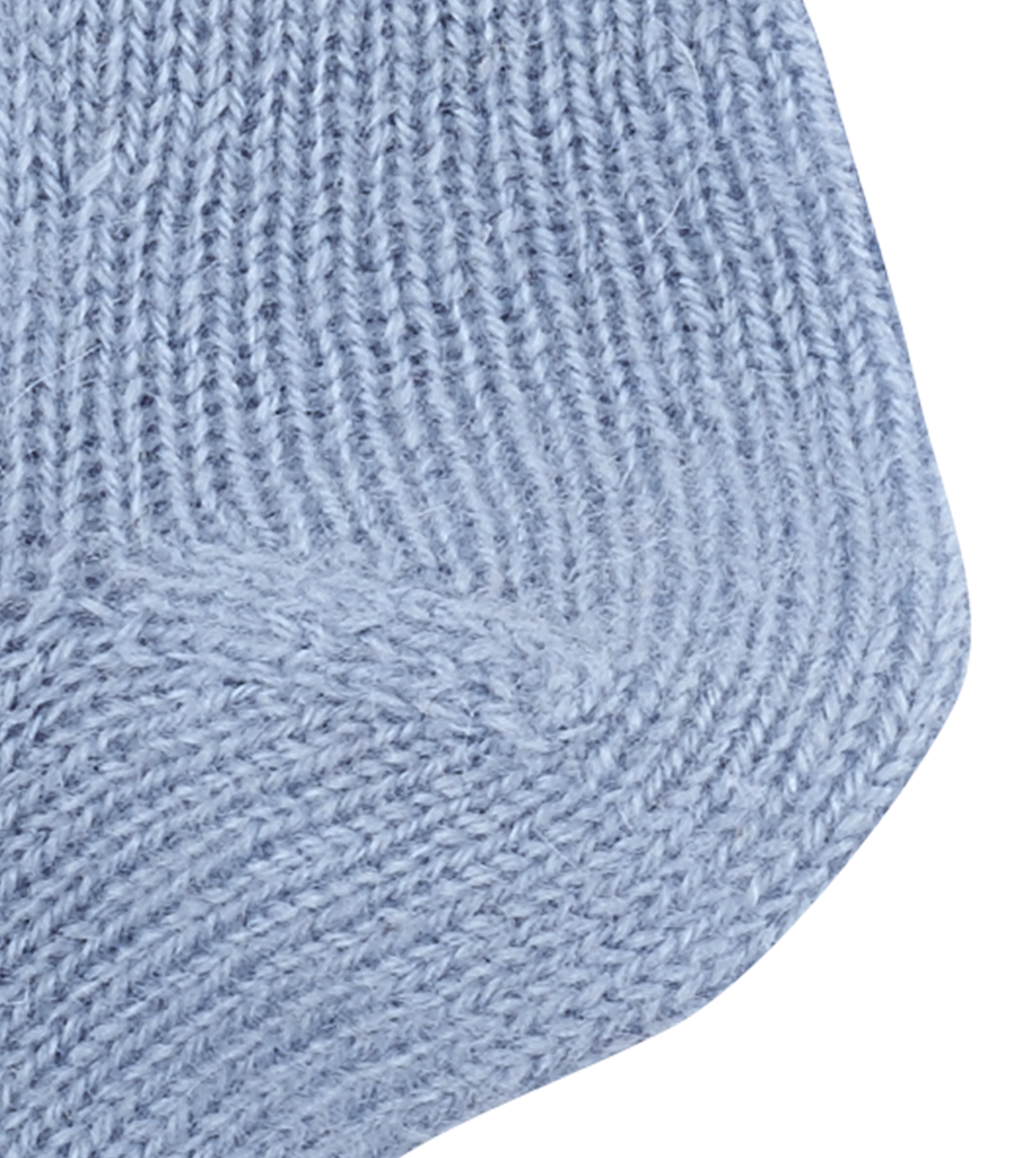 Baby Boy - 100% Cashmere Plain Socks With Ribbed Hem