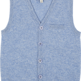 Boy - Benjamin 100% Cashmere V-Neck Sleeveless Cardigan With Pocket