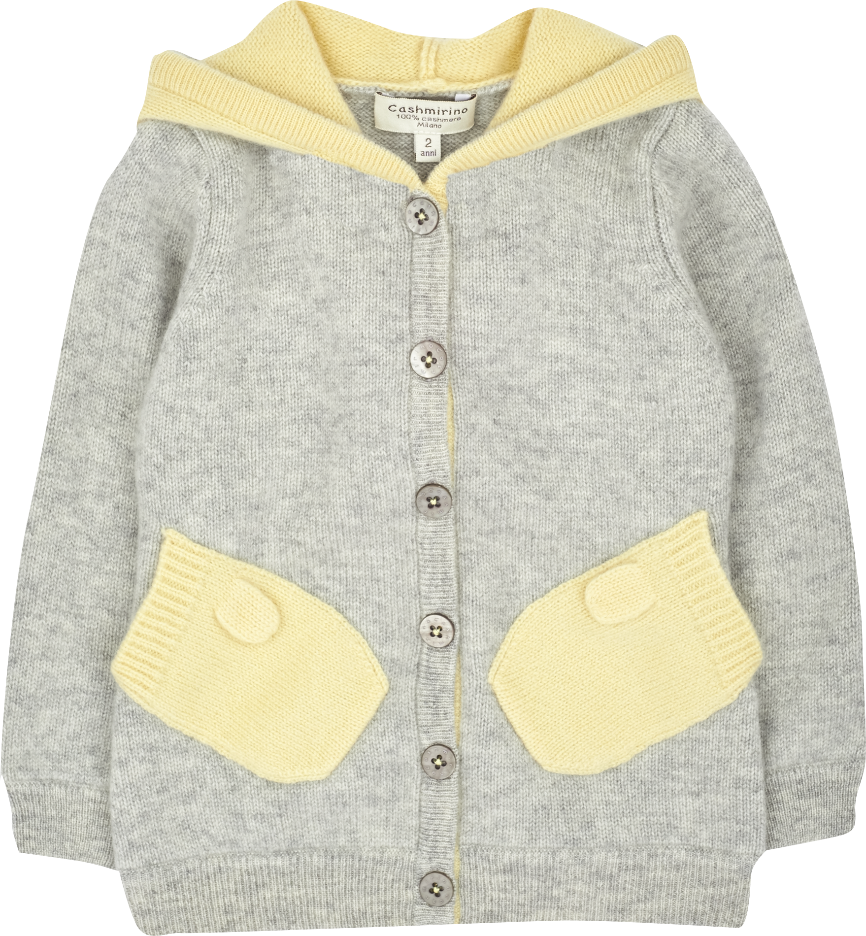 Unisex - Phoenix 100% Cashmere Cardigan Hoodie With Mitten Style Pockets