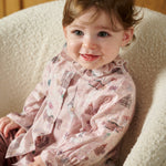 Baby Girl - Callie 100% Cotton Blouse with Pleats and Ruffle Collar