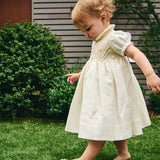Baby Girl - Crystal Silk Hand Embroidered Smocked Dress