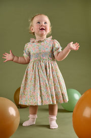 Baby Girl - Dolores Cotton Knee Length Smocked Dress