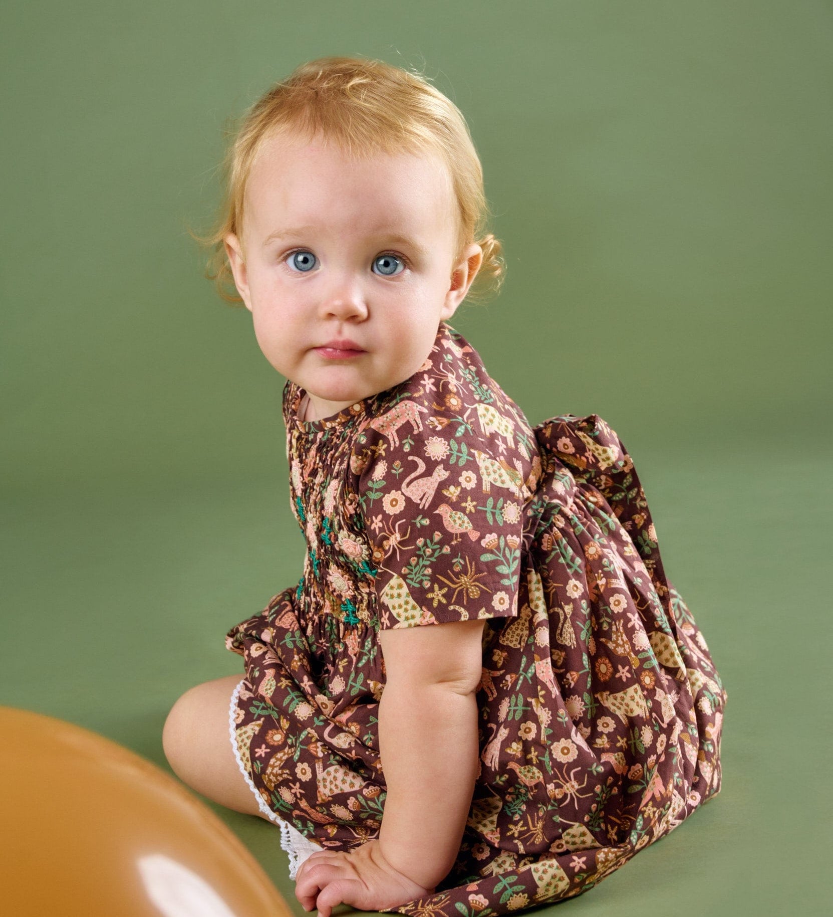 Baby Girl - Meadow Cotton Knee Length Smocked Dress