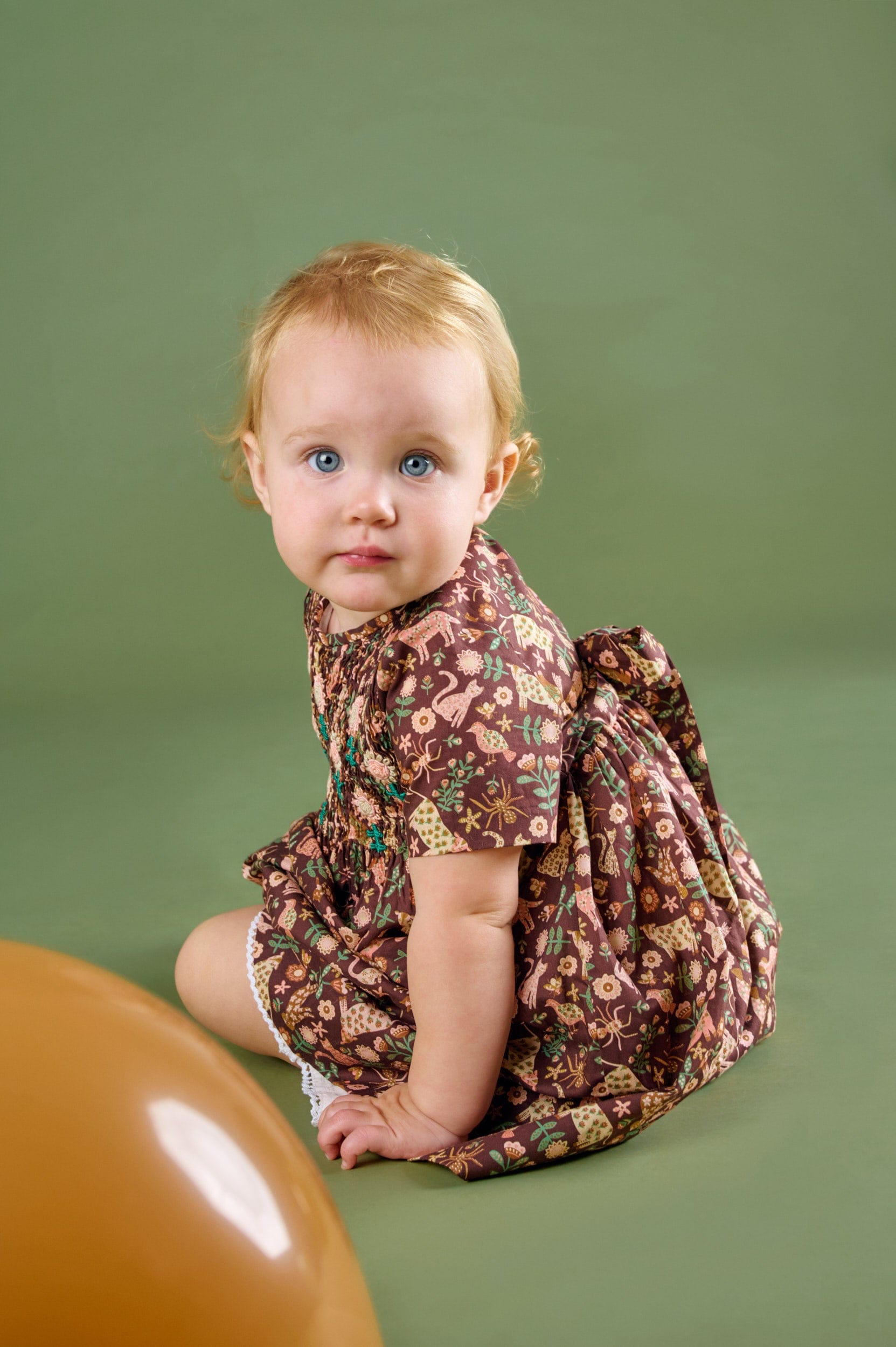 Baby Girl - Meadow Cotton Knee Length Smocked Dress