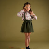 Girl - Sabrina 100% Wool Skirt With Braces