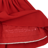 Girl - Ruby Wool Smocked Hand Embroidered Knee Length Dress