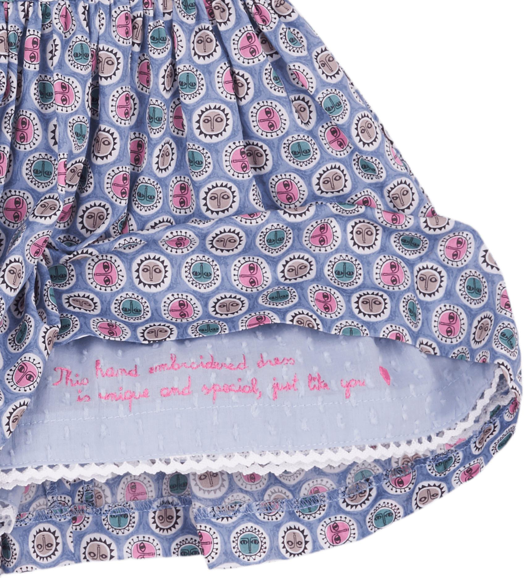 Baby Girl - Gaia 100% Cotton Hand Embroidered Knee Length Dress