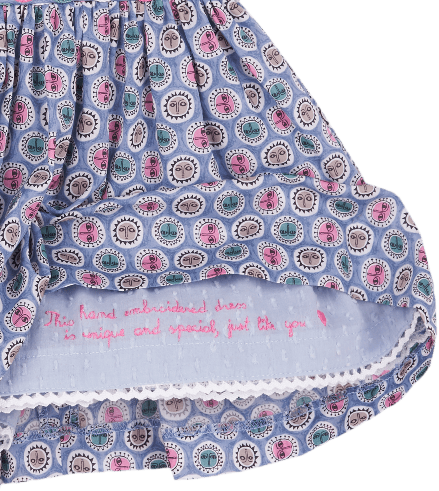 Baby Girl - Gaia 100% Cotton Hand Embroidered Knee Length Dress