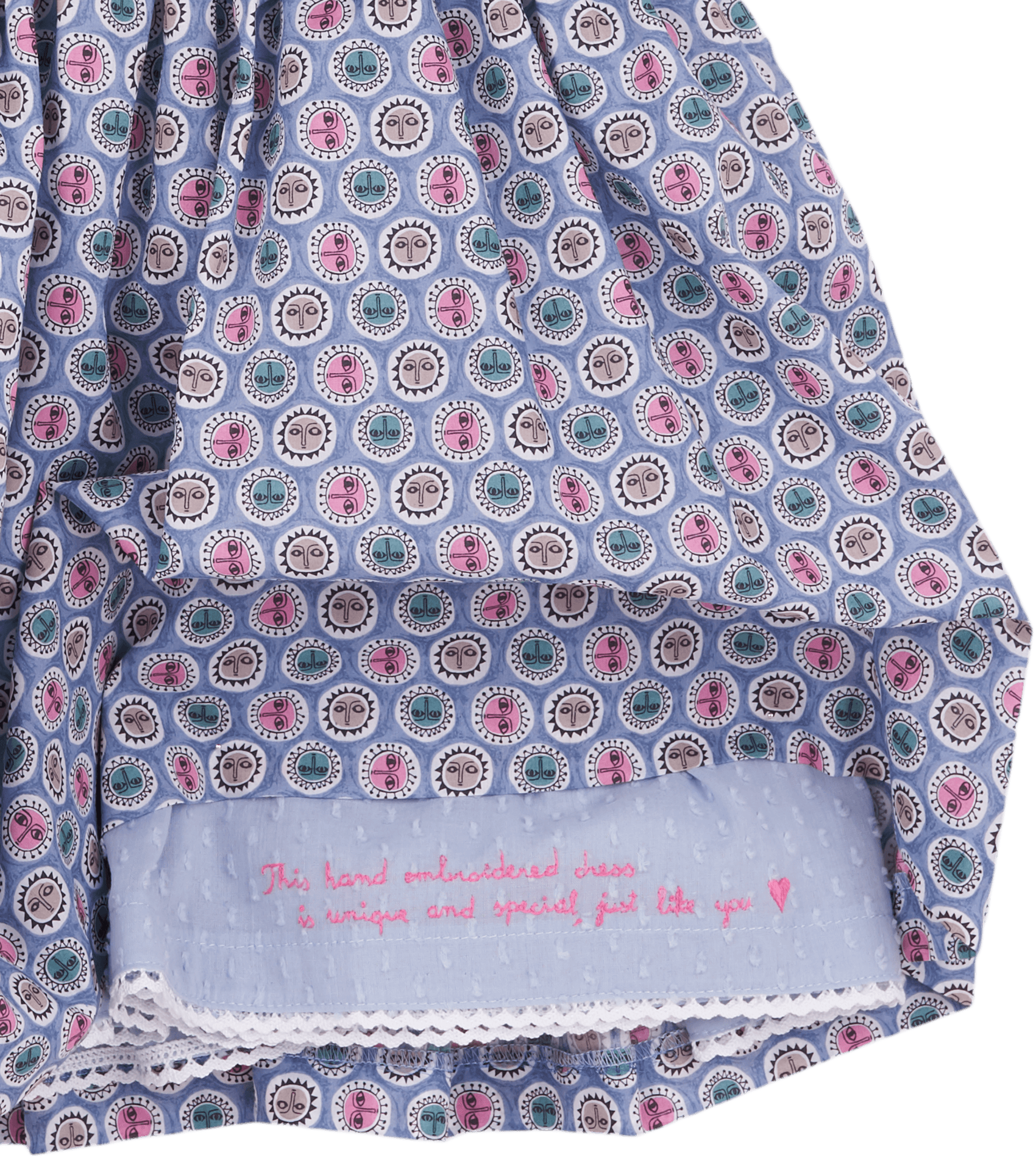 Girl - Gaia 100% Cotton Hand Embroidered Knee Length Dress