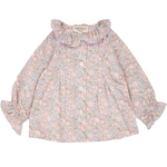 Baby Girl - Callie 100% Cotton Blouse with Pleats and Ruffle Collar