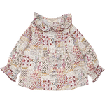 Baby Girl - Callie 100% Cotton Blouse with Pleats and Ruffle Collar