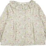 Baby Girl - Callie 100% Cotton Blouse with Pleats and Ruffle Collar