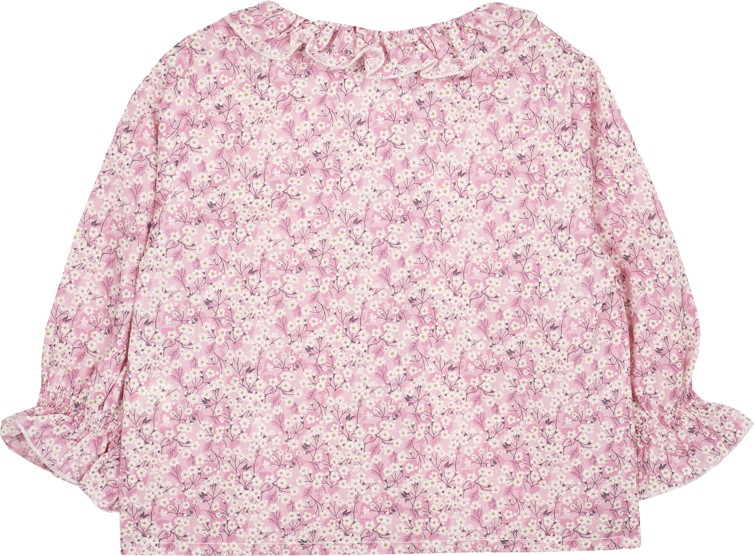 Baby Girl - Callie 100% Cotton Blouse with Pleats and Ruffle Collar