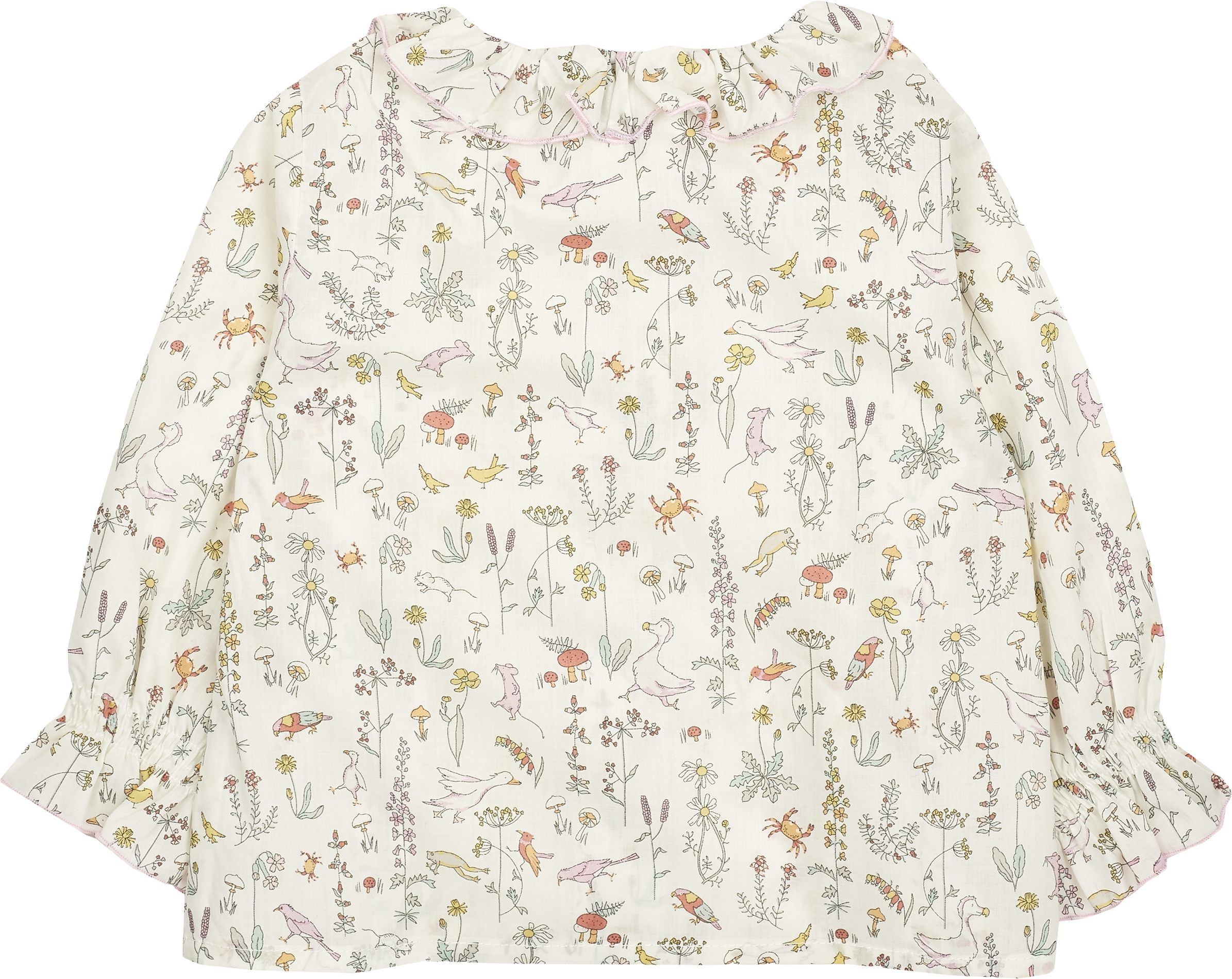 Baby Girl - Callie 100% Cotton Blouse with Pleats and Ruffle Collar