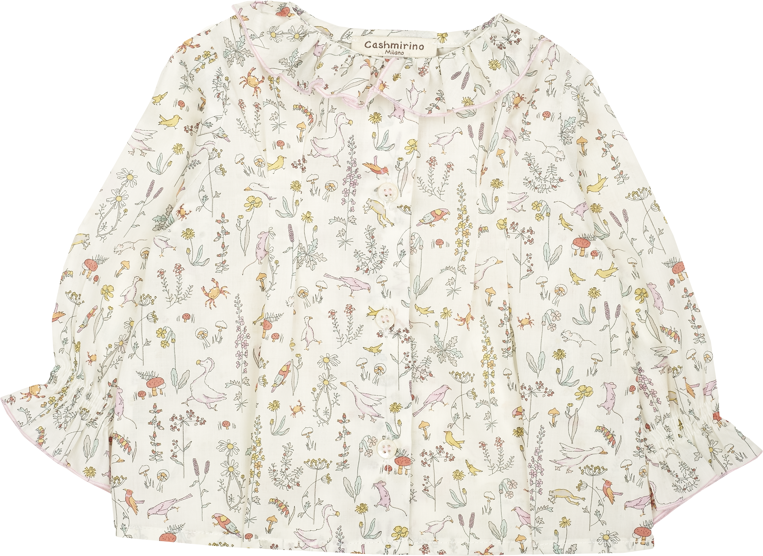 Baby Girl - Callie 100% Cotton Blouse with Pleats and Ruffle Collar