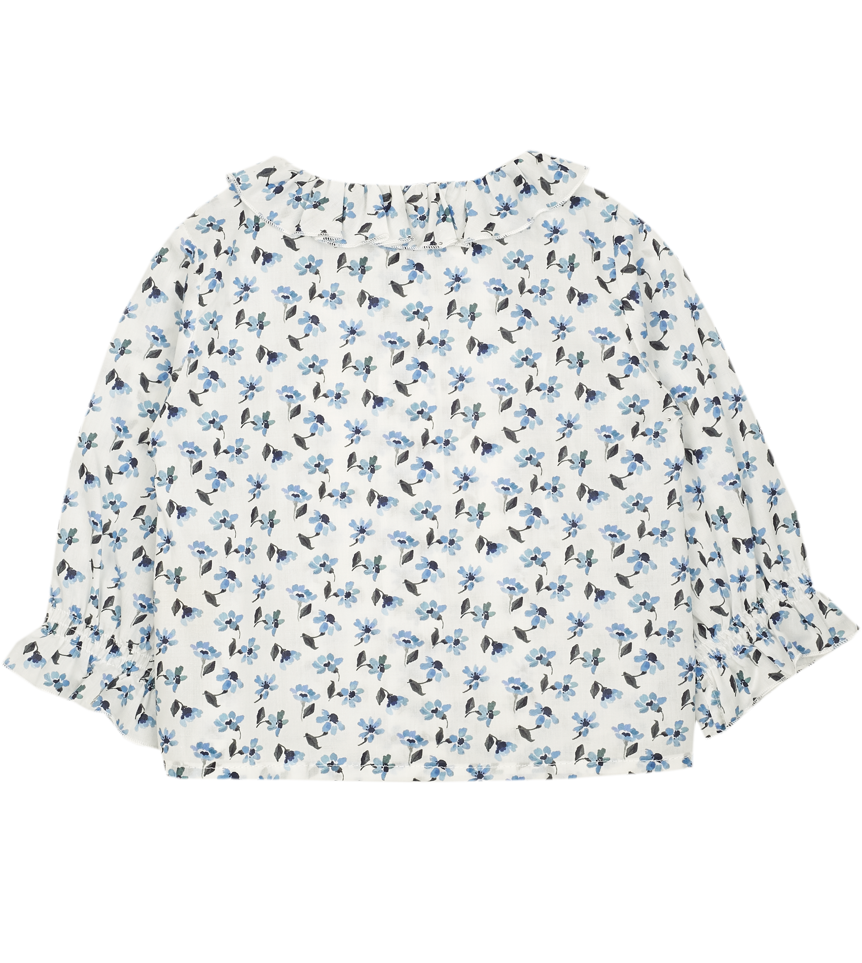 Baby Girl - Callie 100% Cotton Blouse with Pleats and Ruffle Collar