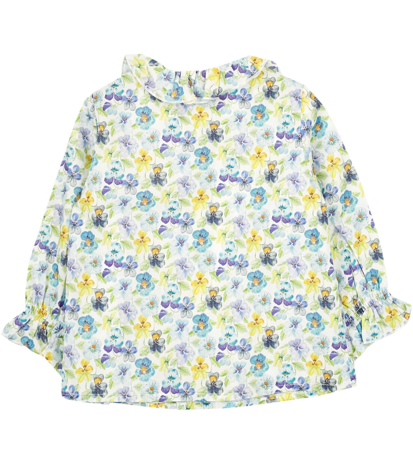 Baby Girl - Callie 100% Cotton Blouse with Pleats and Ruffle Collar