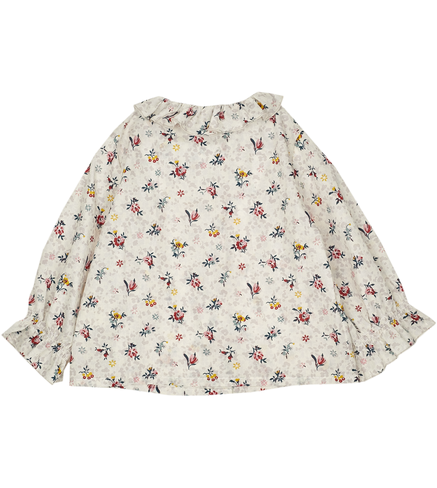 Baby Girl - Callie 100% Cotton Blouse with Pleats and Ruffle Collar