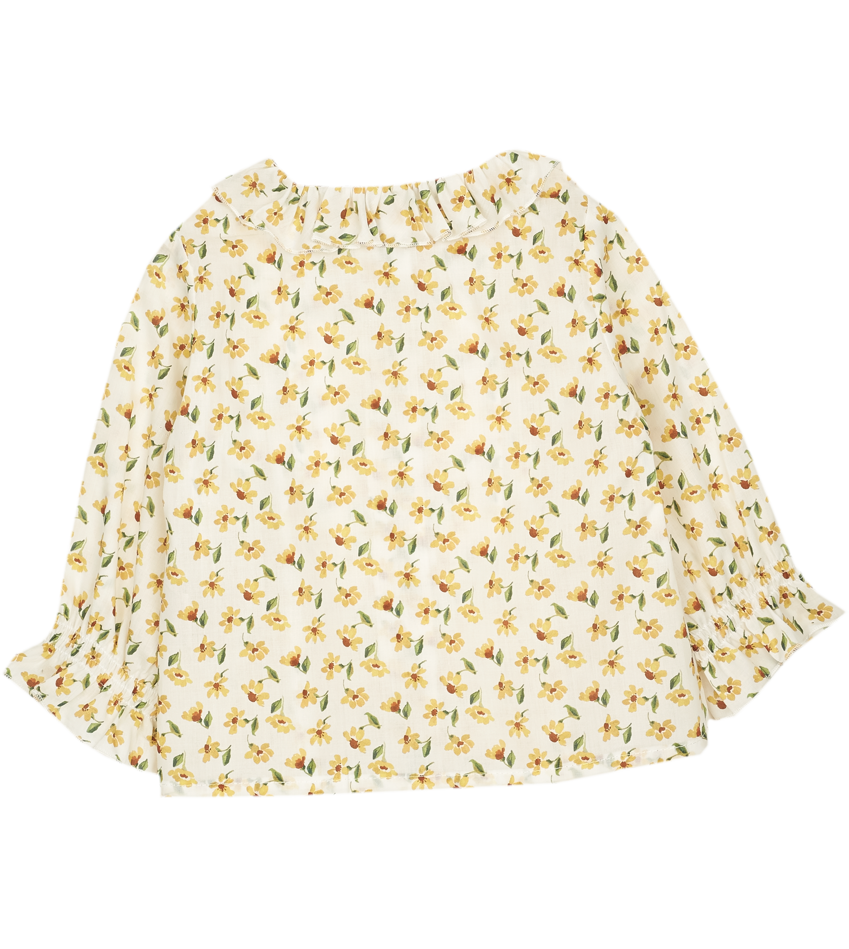 Baby Girl - Callie 100% Cotton Blouse with Pleats and Ruffle Collar