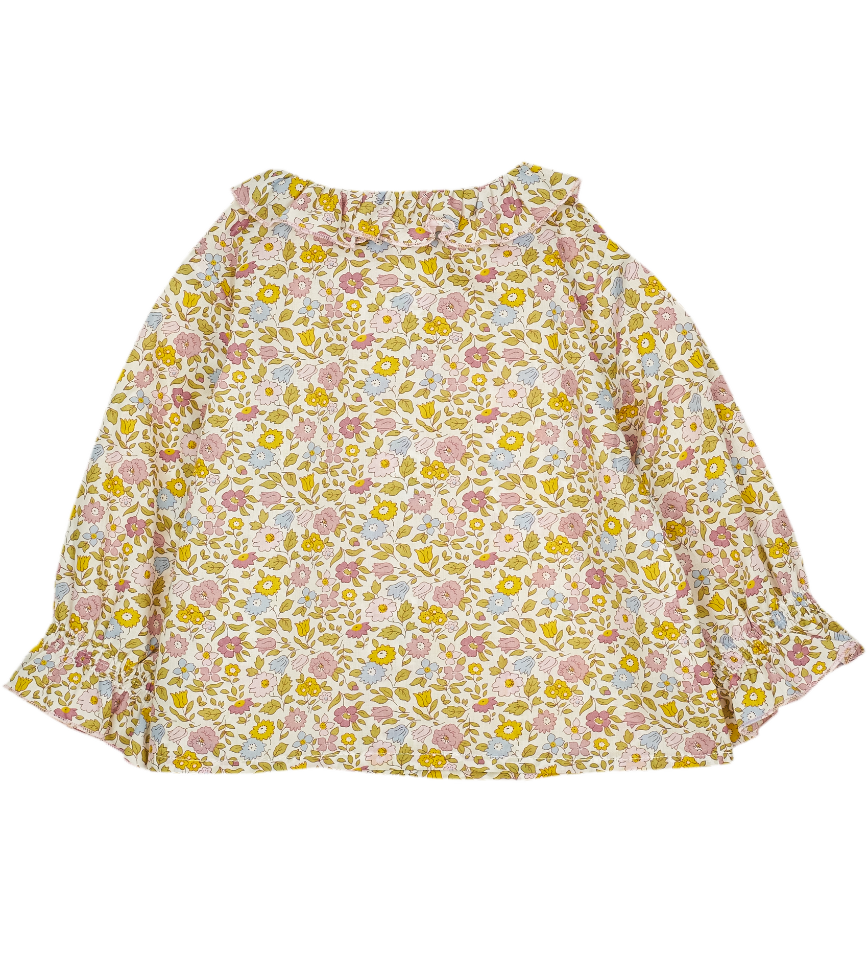 Baby Girl - Callie 100% Cotton Blouse with Pleats and Ruffle Collar