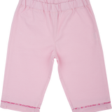 Baby Girl - Cotton Capri Pants With Floral Detail