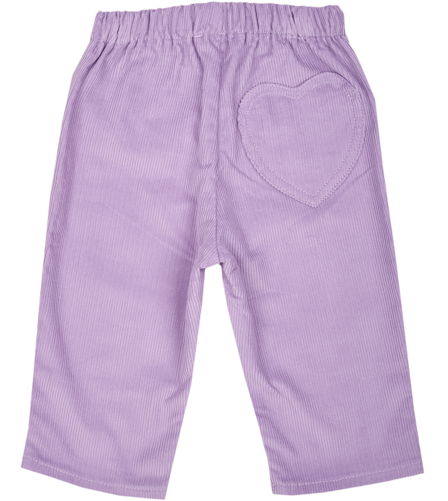 Baby Girl Lucy 100 Cotton Pull On Trousers With Heart Back