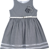 Girl - 100% Cotton Dress with Posey