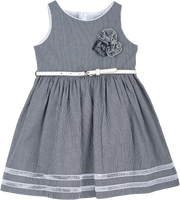 Girl - 100% Cotton Dress With Posey