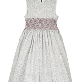 Girl - Cristina Hand Embroidered 100% Cotton Smocked Knee Length Dress
