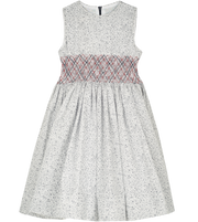 Girl - Cristina Hand Embroidered 100% Cotton Smocked Knee Length Dress