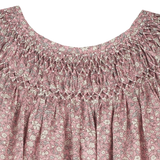 Baby Girl - Sara Hand Embroidered 100% Cotton Smocked Dress In Floating Flower Print