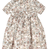 Back view of Jane Liberty dress with self-fabric tie detail