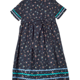 Girl - Alexia Hand Embroidered 100% Cotton Smocked Dress In Blooming Print