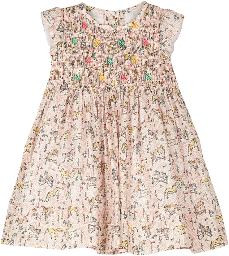 Baby Girl - Issadora Hand Embroidered 100% Cotton Smocked Dress