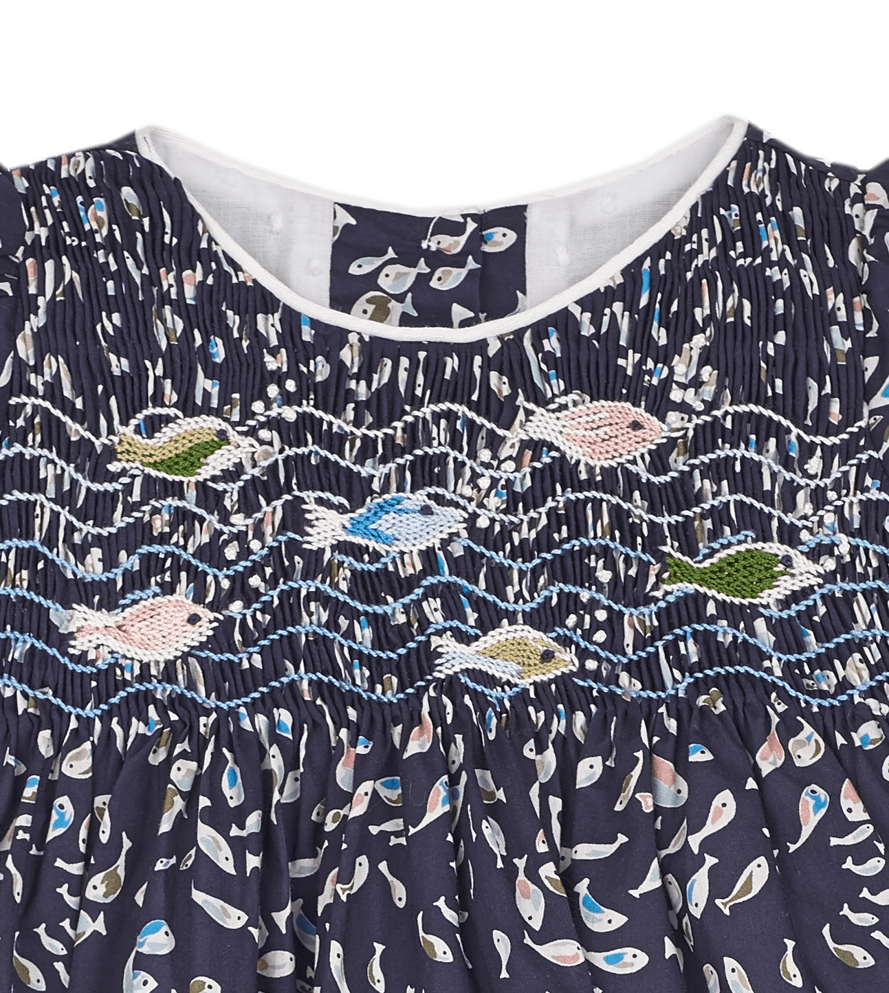Baby Girl - Federica 100% Cotton Hand Embroidered Smocked Dress