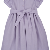 Girl - Wool Smocked Dress With Hand Made Embroidery And Peter Pan Collar