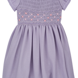 Girl - Wool Smocked Dress With Hand Made Embroidery And Peter Pan Collar