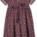 Girl - Alexia Hand Embroidered 100% Cotton Smocked Dress In Blooming Print