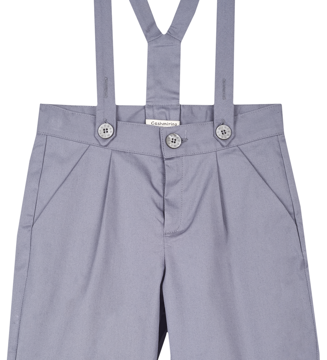 Boy - Oscar 100% Cotton Bermuda Shorts With Braces
