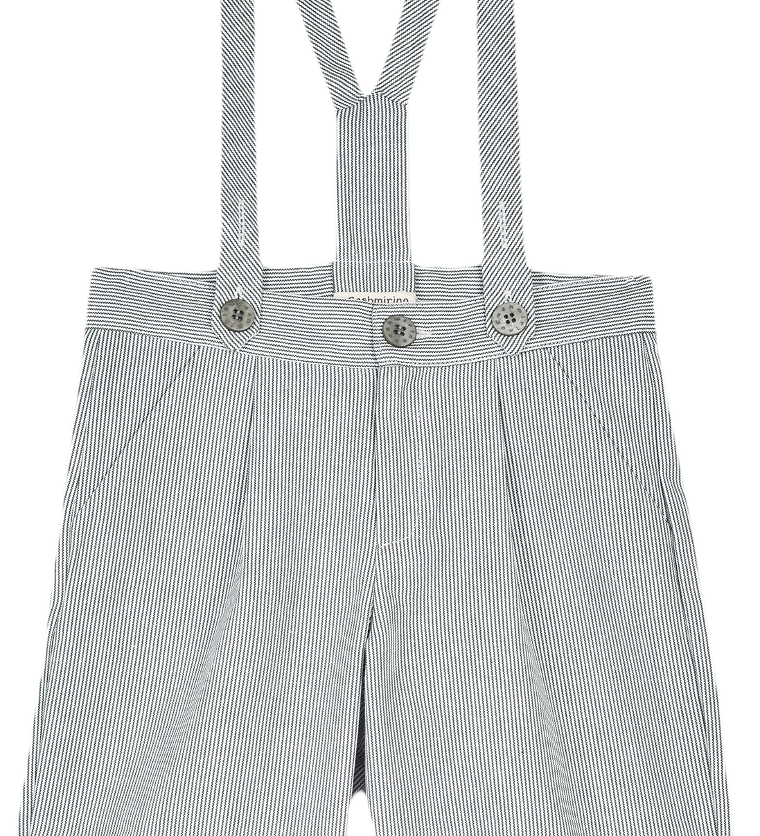 Boy - Oscar 100% Cotton Bermuda Shorts With Braces