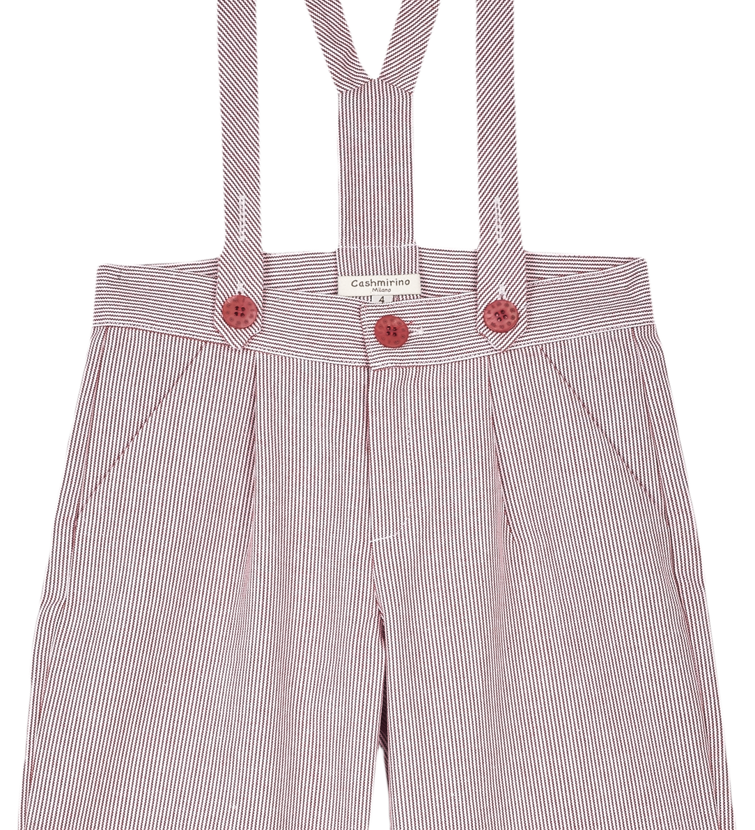 Boy - Oscar 100% Cotton Bermuda Shorts With Braces