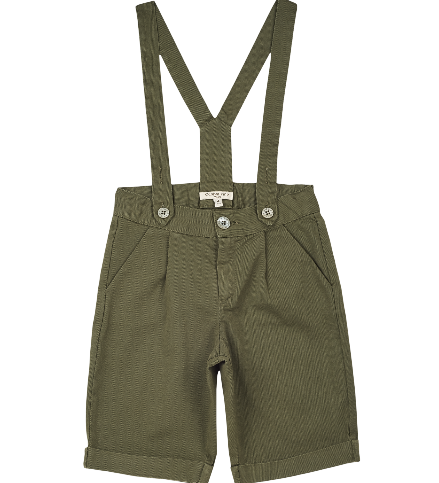 Boy - Oscar 100% Cotton Bermuda Shorts With Braces