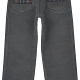 Boy - Josh 100% Cotton Corduroy Trousers With Checked Turn Ups