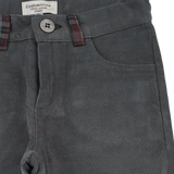 Boy - Josh 100% Cotton Corduroy Trousers With Checked Turn Ups
