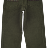Boy - Josh 100% Cotton Corduroy Trousers With Checked Turn Ups