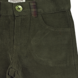 Boy - Josh 100% Cotton Corduroy Trousers With Checked Turn Ups