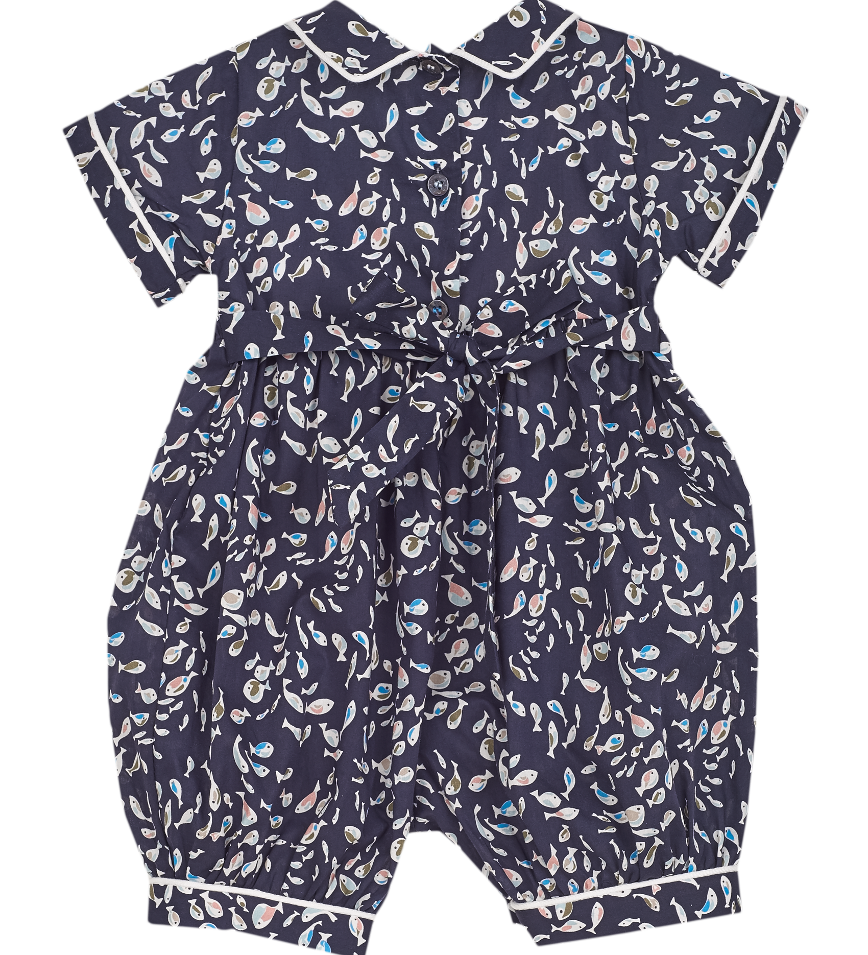 Baby Boy -  Federico 100% Cotton Smocked Romper