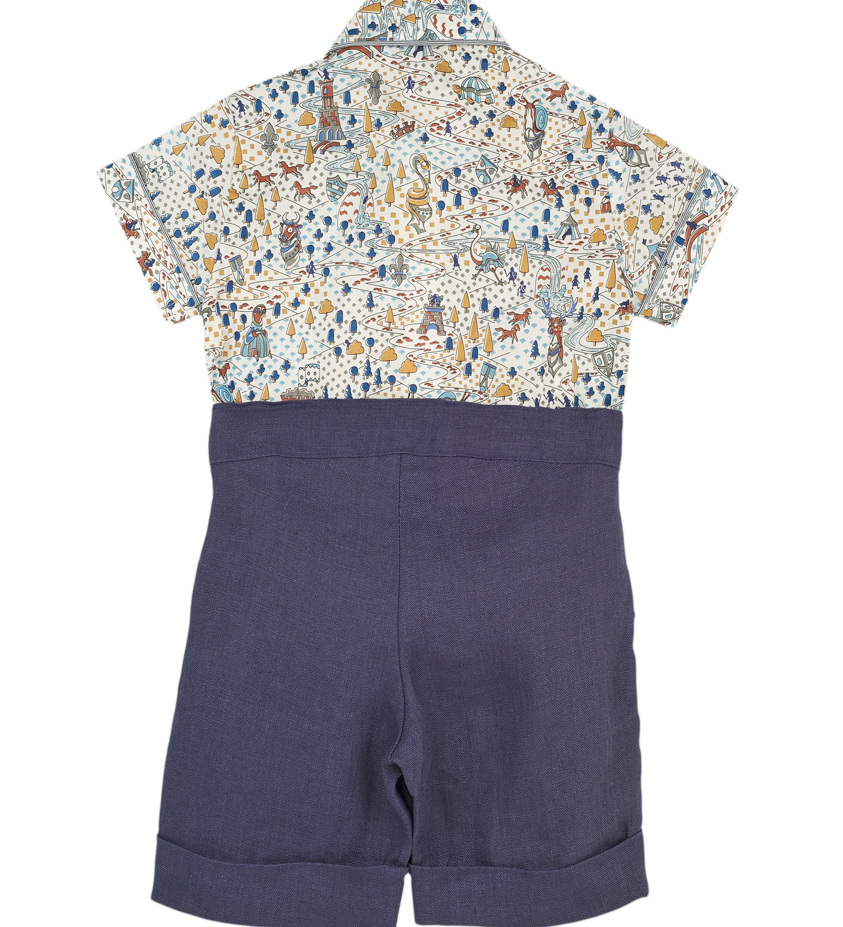 Baby Boy - Archie 100% Cotton Polo Shirt And Linen Bermuda Shorts Set