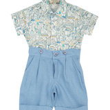 Baby Boy - Brian 100% Cotton Polo Shirt And Linen Bermuda Shorts Set